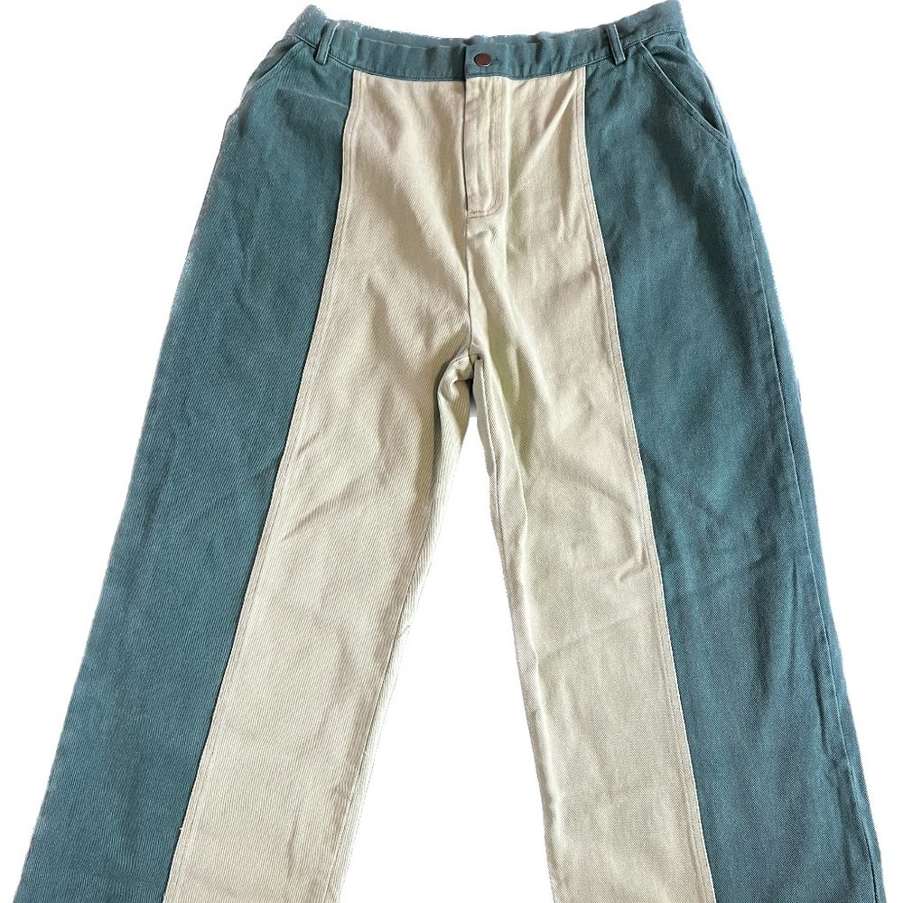 Sugar Cilantro Green Colorblock Jeans